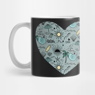 Beach Day Doodle Art Mug